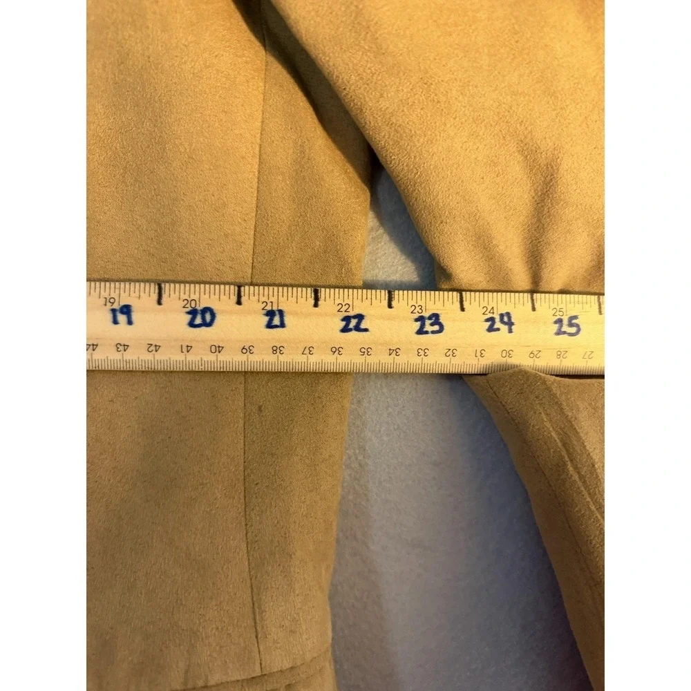 Chaps Blazer Sport Coat Mens 44R Brown Suede Look Polyester Classic Jacket